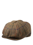 Christys' Windowpane Tweed 8-Piece Baker Boy Cap