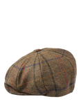 Christys' Windowpane Tweed 8-Piece Baker Boy Cap