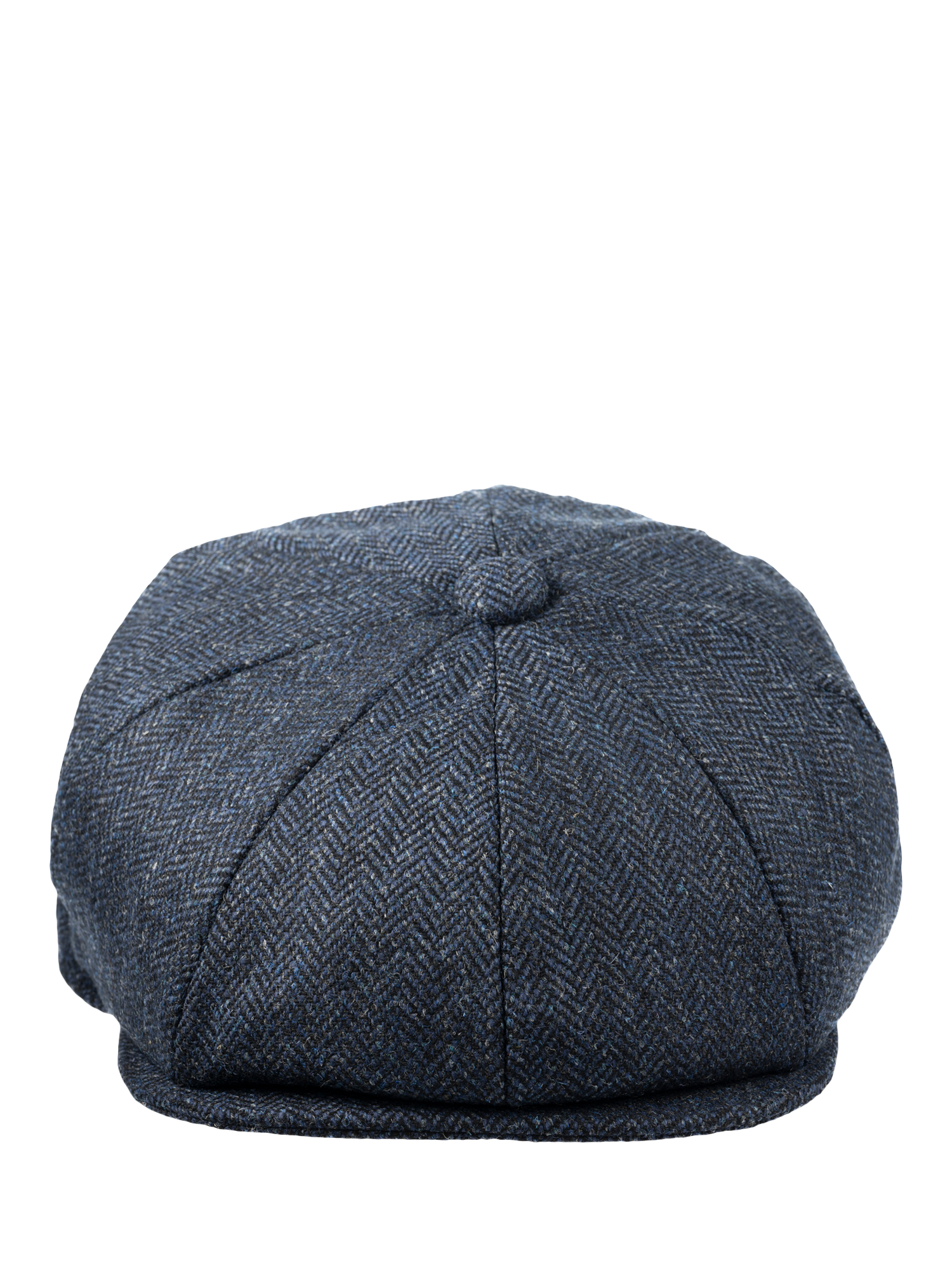 Product image 3 of 6, which shows Christys' Herringbone Tweed 8-Piece Baker Boy Cap, Navy, S