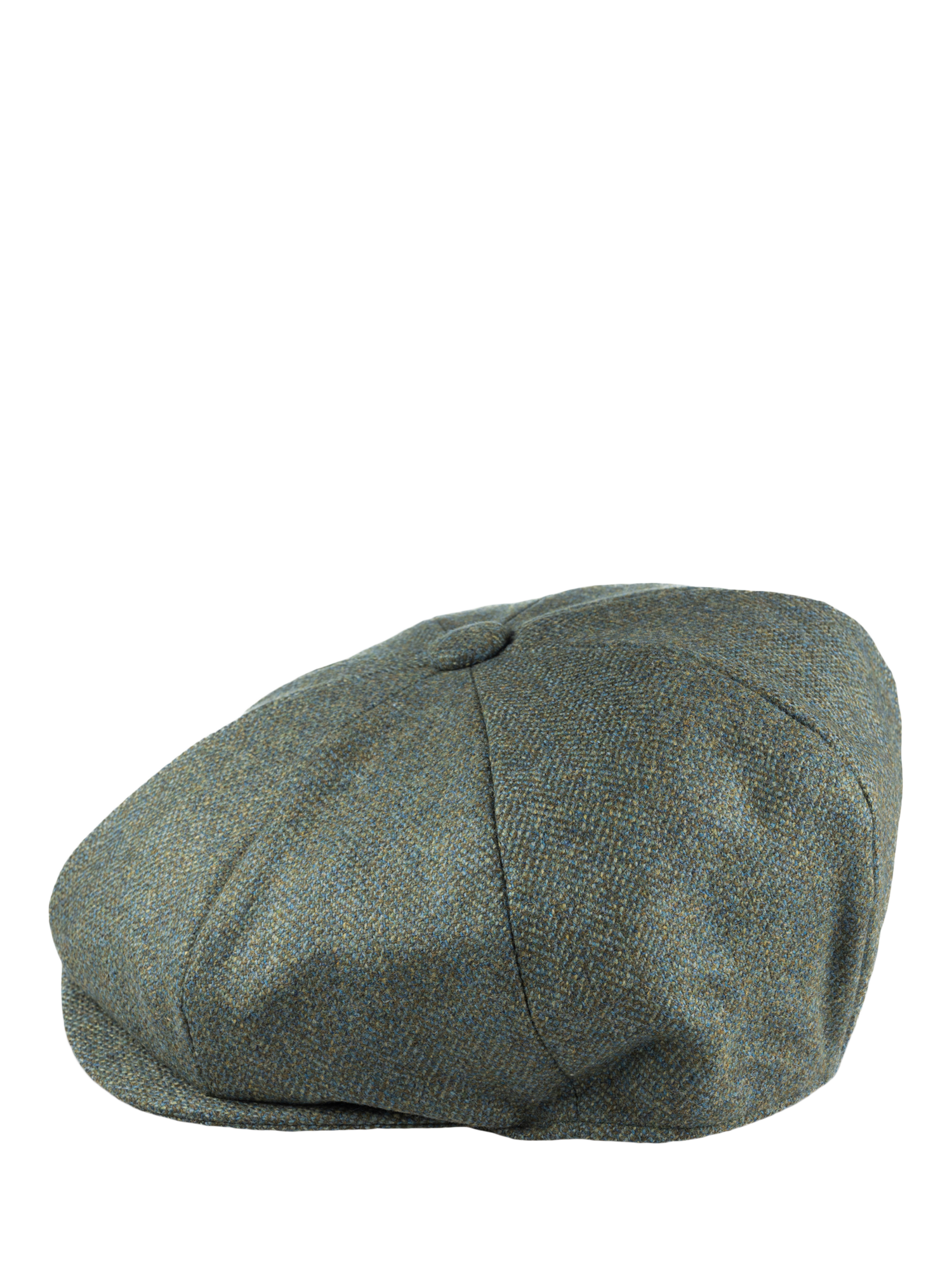 Product image 2 of 5, which shows Christys' Teviot Tweed 8-Piece Baker Boy Cap, Thistle Green, 55cm