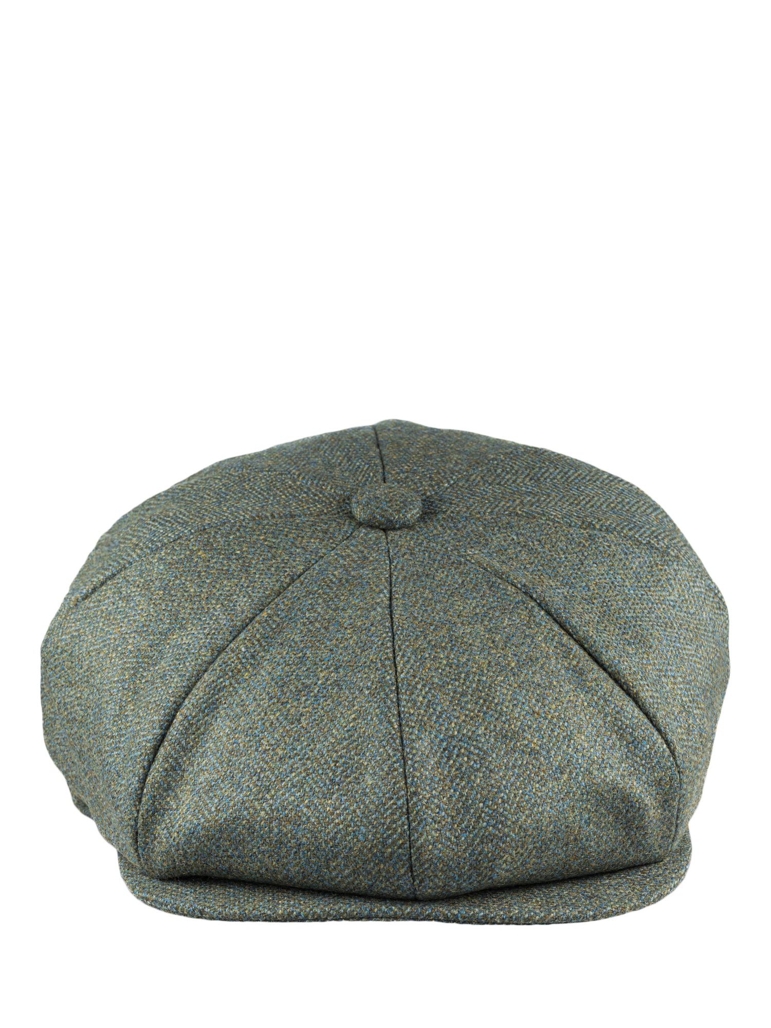 Product image 3 of 5, which shows Christys' Teviot Tweed 8-Piece Baker Boy Cap, Thistle Green, 55cm