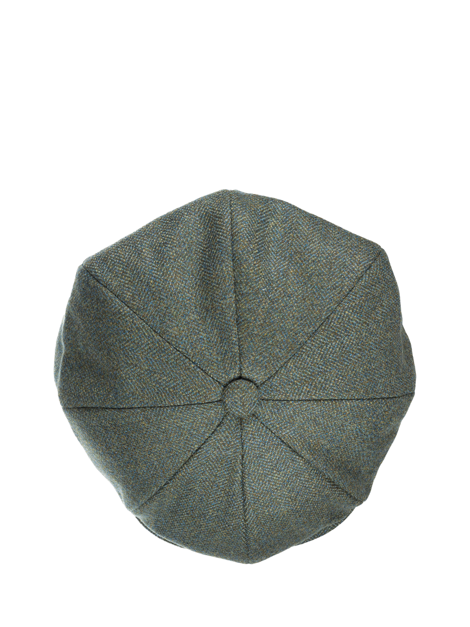 Product image 4 of 5, which shows Christys' Teviot Tweed 8-Piece Baker Boy Cap, Thistle Green, 55cm