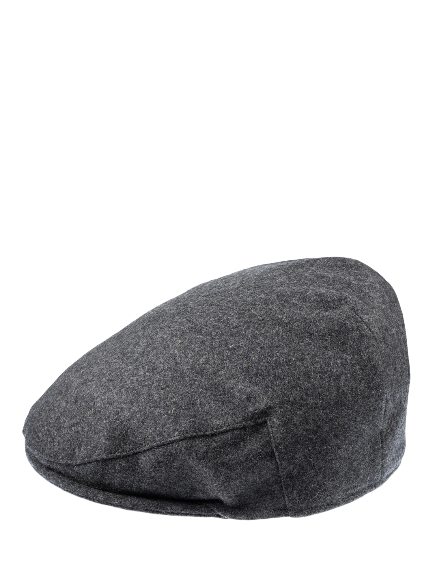 Product image 2 of 5, which shows Christys' Balmoral Melton Wool Flat Cap, Charcoal, S