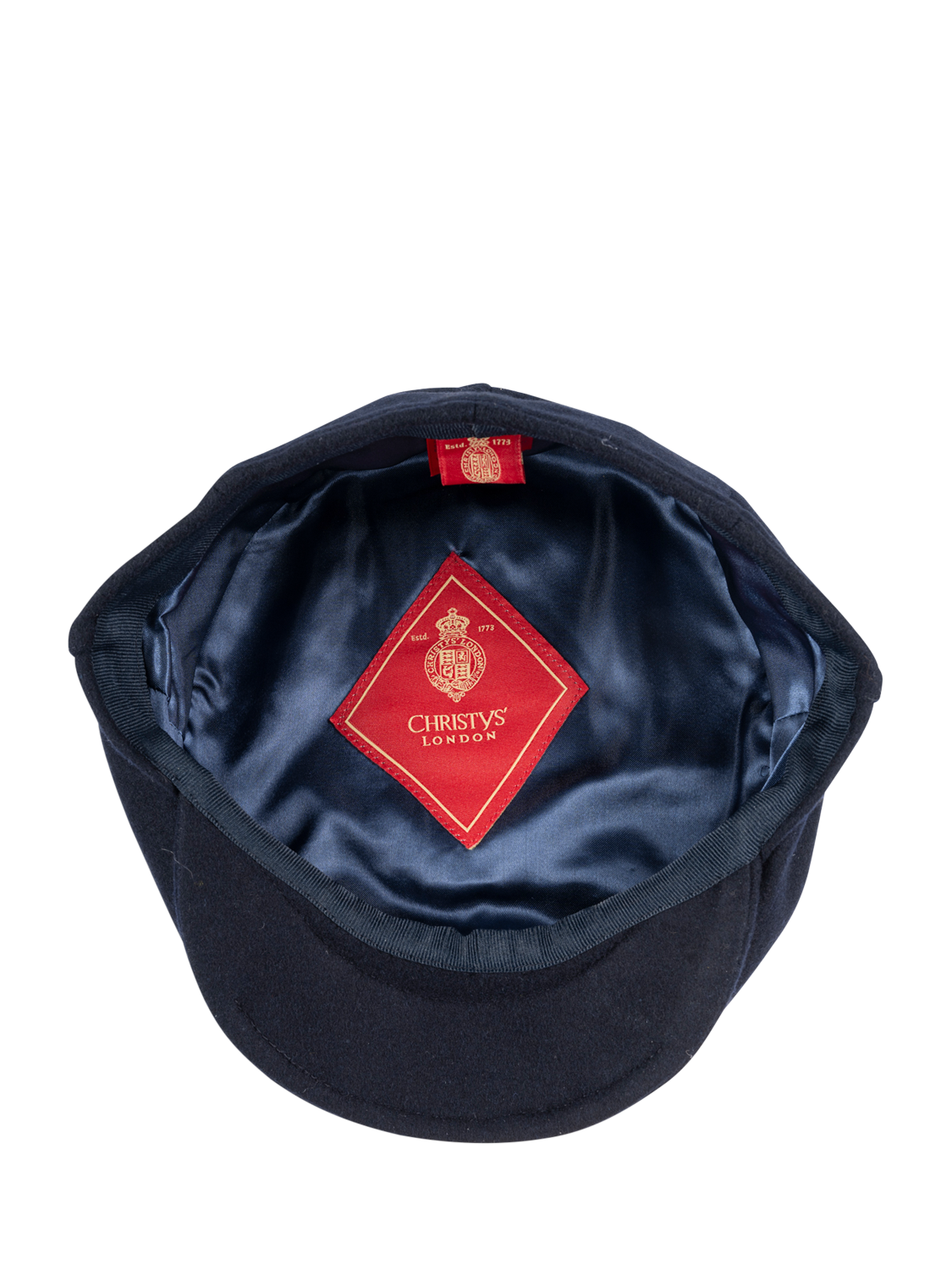Product image 5 of 5, which shows Christys' Balmoral Melton Wool Flat Cap, Navy, S