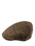 Christys' Windowpane Tweed Balmoral Flat Cap, Brown