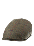 Christys' Windowpane Tweed Balmoral Flat Cap, Green