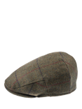 Christys' Windowpane Tweed Balmoral Flat Cap, Green