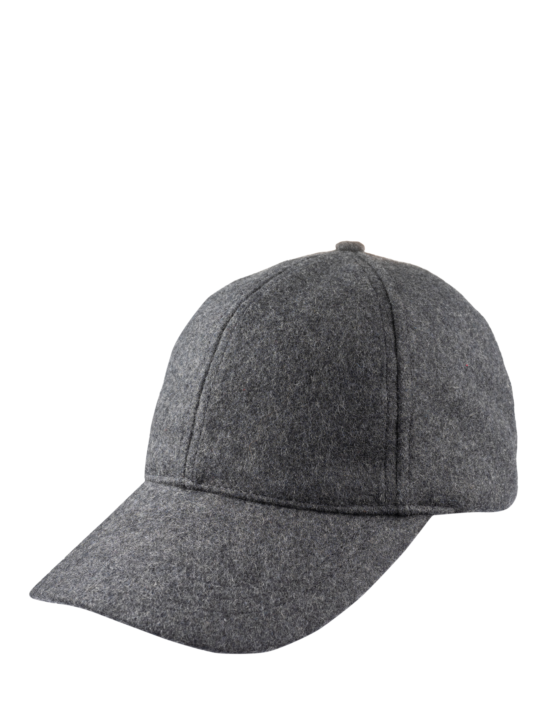 Product image 1 of 8, which shows Christys' Melton Wool Baseball Cap, Charcoal, One Size