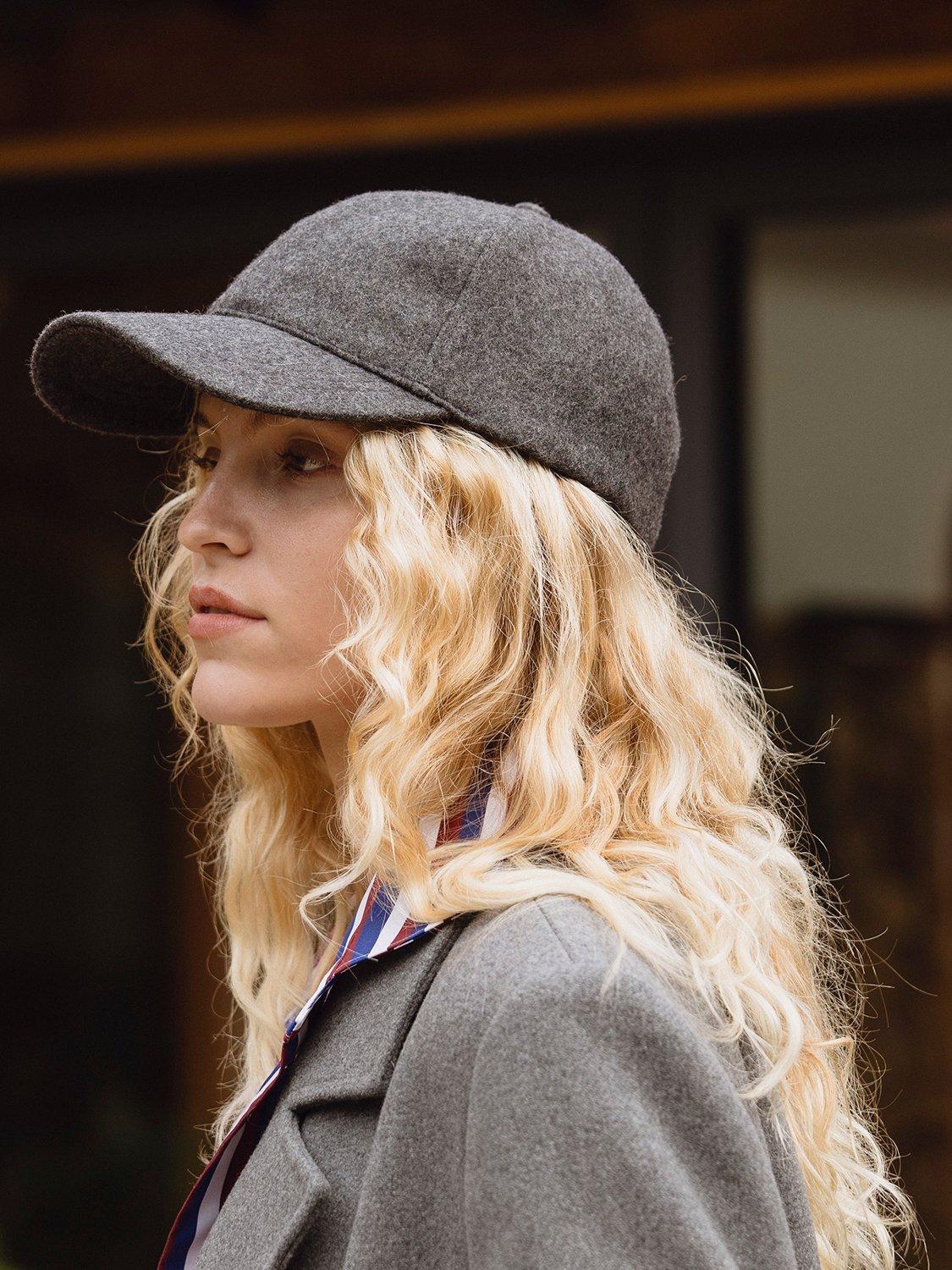 Product image 7 of 8, which shows Christys' Melton Wool Baseball Cap, Charcoal, One Size