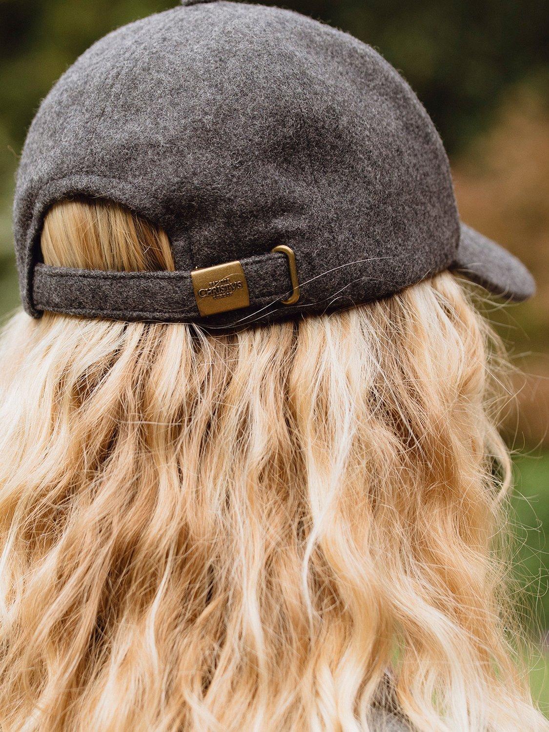 Product image 8 of 8, which shows Christys' Melton Wool Baseball Cap, Charcoal, One Size