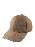 Christys' Herringbone Tweed Baseball Cap, Biscuit