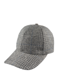 Christys' Windowpane Tweed Baseball Cap, Light Grey