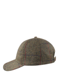 Christys' Windowpane Tweed Baseball Cap, Green