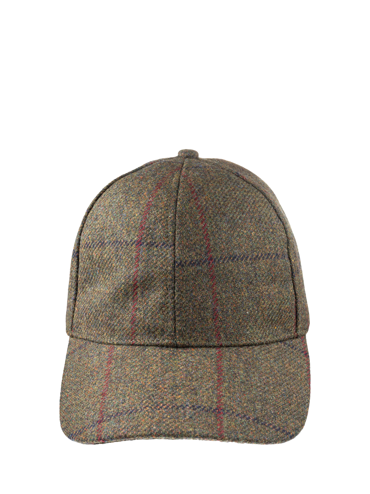 Product image 3 of 6, which shows Christys' Windowpane Tweed Baseball Cap, Green, One Size