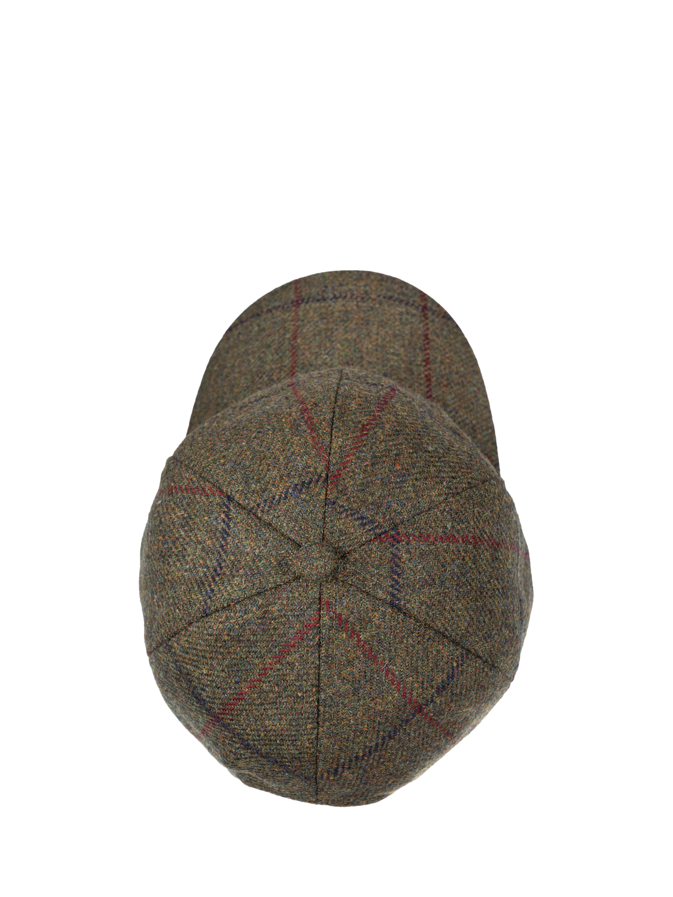 Product image 4 of 6, which shows Christys' Windowpane Tweed Baseball Cap, Green, One Size