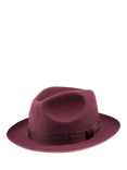 Christys' Chepstow Wool Trilby Hat, Maroon