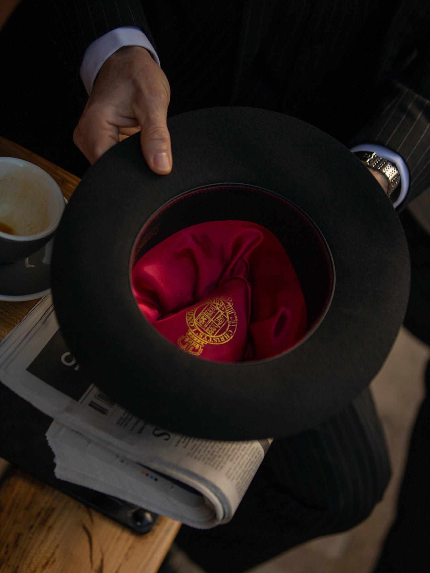 Product image 6 of 6, which shows Christys' Grosvenor Wool Fedora, Navy, 55cm
