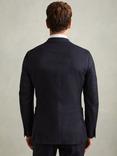 Reiss Combo Wool-blend Double Breasted Suit Jacket, Navy