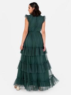 Anaya With Love Wrap Bodice Tulle Maxi Dress - view 2, Emerald Green