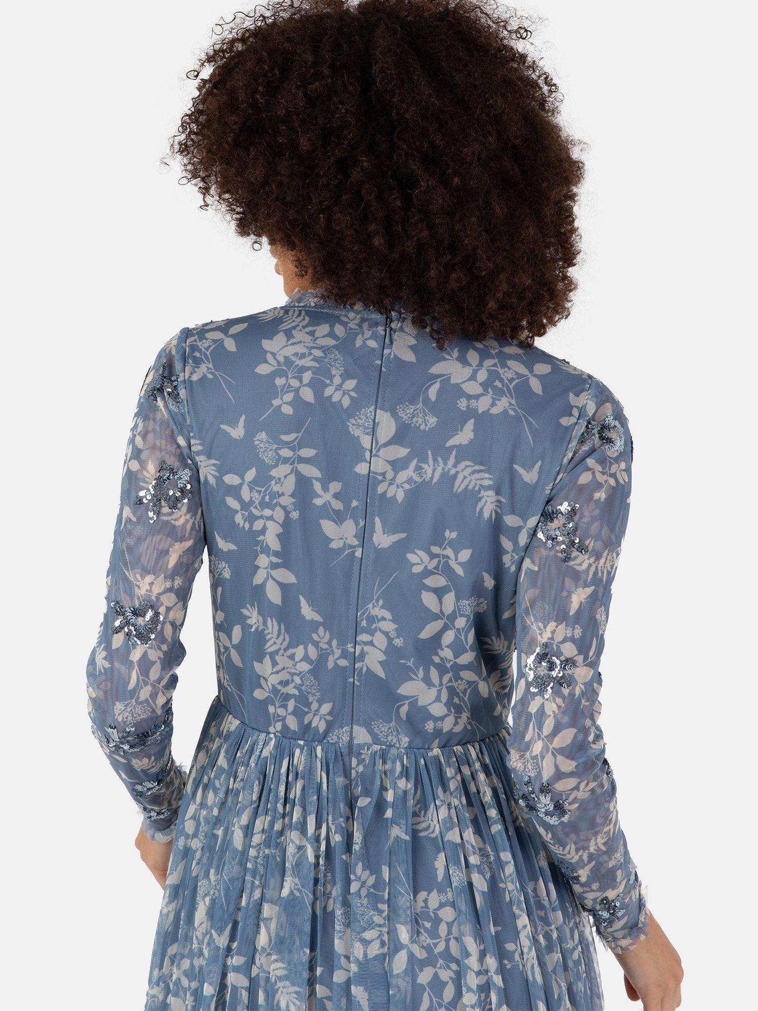 Product image 4 of 5, which shows Anaya With Love Floral Wrap Midaxi Dress, Blue Floral Print, 6