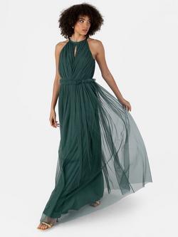 Anaya With Love Halterneck Keyhole Maxi Dress, Emerald Green