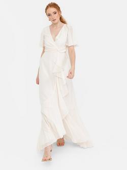 Anaya With Love Faux Ruffle Wrap Wedding Dress, Ivory, Ivory