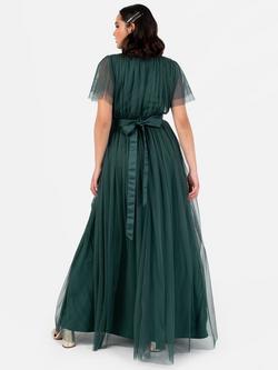 Anaya With Love Wrap Tulle Maxi Dress - view 2, Emerald Green