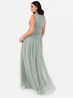 Anaya With Love Tulle Wrap Gathered Waist Maxi Dress - view 2, Frosty Green