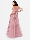 Anaya With Love Wrap Cold Shoulder Tulle Maxi Dress