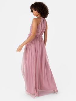 Anaya With Love Halterneck Keyhole Maxi Dress - view 2, Bridal Rose