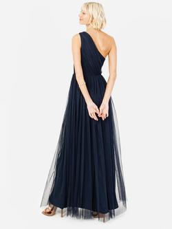 Anaya With Love Tulle Asymmetric Maxi Dress - view 2, Navy