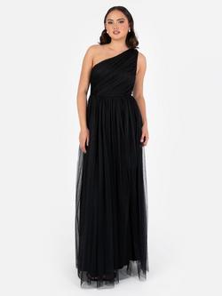 Anaya With Love Tulle Asymmetric Maxi Dress, Black