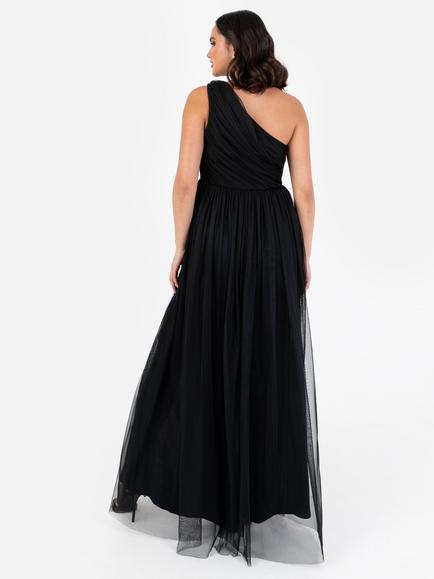 Anaya With Love Tulle Asymmetric Maxi Dress - view 2, Black