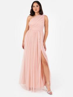 Anaya With Love Tulle Asymmetric Maxi Dress, Peach Blush