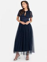 【海外限定】GinaBacconiドレス☆Krista V-Neck Twist Sequin Dr Krista V Neck Twist Sequin Dress – Gina Bacconi