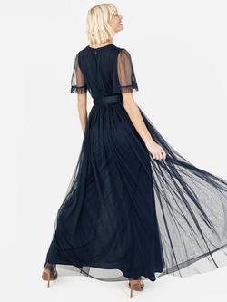 Anaya With Love Faux Wrap Sash Belt Maxi Dress - view 2, Navy