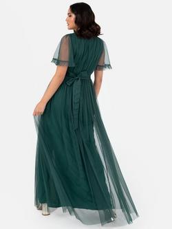 Anaya With Love Faux Wrap Sash Belt Maxi Dress - view 2, Emerald Green