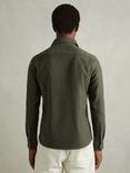 Reiss Caparzo Stretch Cotton Blend Canvas Overshirt, Khaki Green