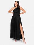 Maya Deluxe Embellished Asymmetric Sash Belt Maxi Dress