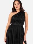 Maya Deluxe Embellished Asymmetric Sash Belt Maxi Dress