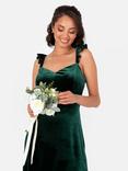 Maya Deluxe Velvet Tie Back Maxi Dress, Emerald Green