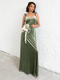 Maya Deluxe Velvet Tie Back Maxi Dress, Sage Green