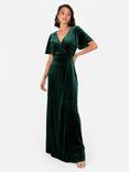 Maya Deluxe Velvet Angel Sleeve Maxi Dress, Navy