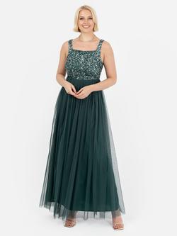 Maya Deluxe Strappy Sequin Maxi Dress, Emerald