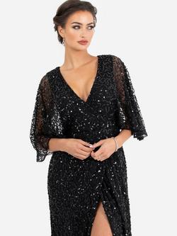 Maya Deluxe Embellished Faux Wrap Maxi Dress - view 2, Black