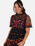 Maya Deluxe Embroidered Maxi Dress, Black