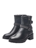 Moda in Pelle Cataner Leather Biker Boots, Black