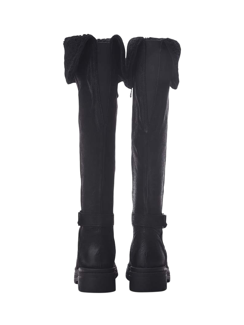 Product image 3 of 4, which shows Moda in Pelle Indiie Nubuck Leather Knee High Boots, Black, 3