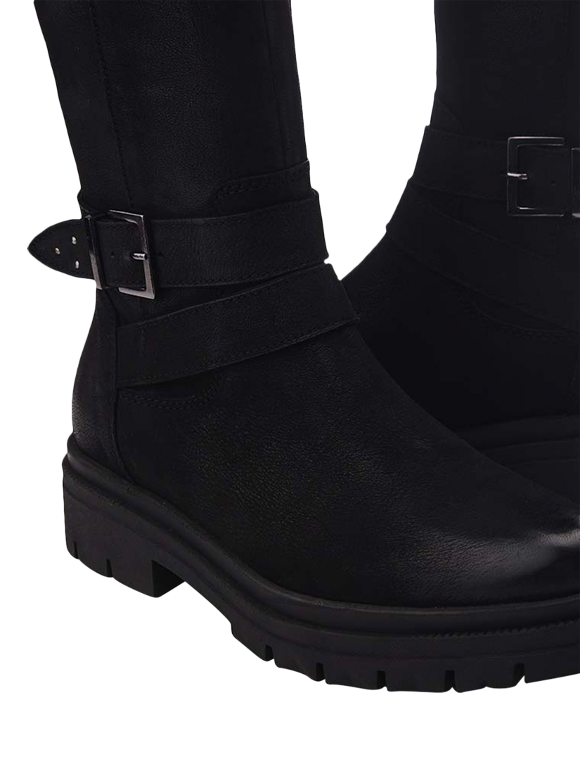 Product image 4 of 4, which shows Moda in Pelle Indiie Nubuck Leather Knee High Boots, Black, 3