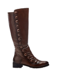 Moda in Pelle Irenne Leather Button Detail Long Boots